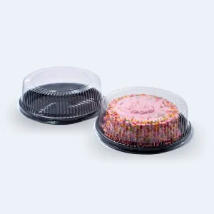 CT 23 Embalagem Para Bolos Base Preta – Tampa Cristal