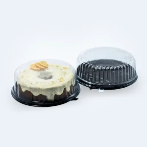 CT 25 Embalagem Para Bolos Base Preta – Tampa Cristal
